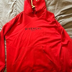 Red Givenchy Logo hoodie